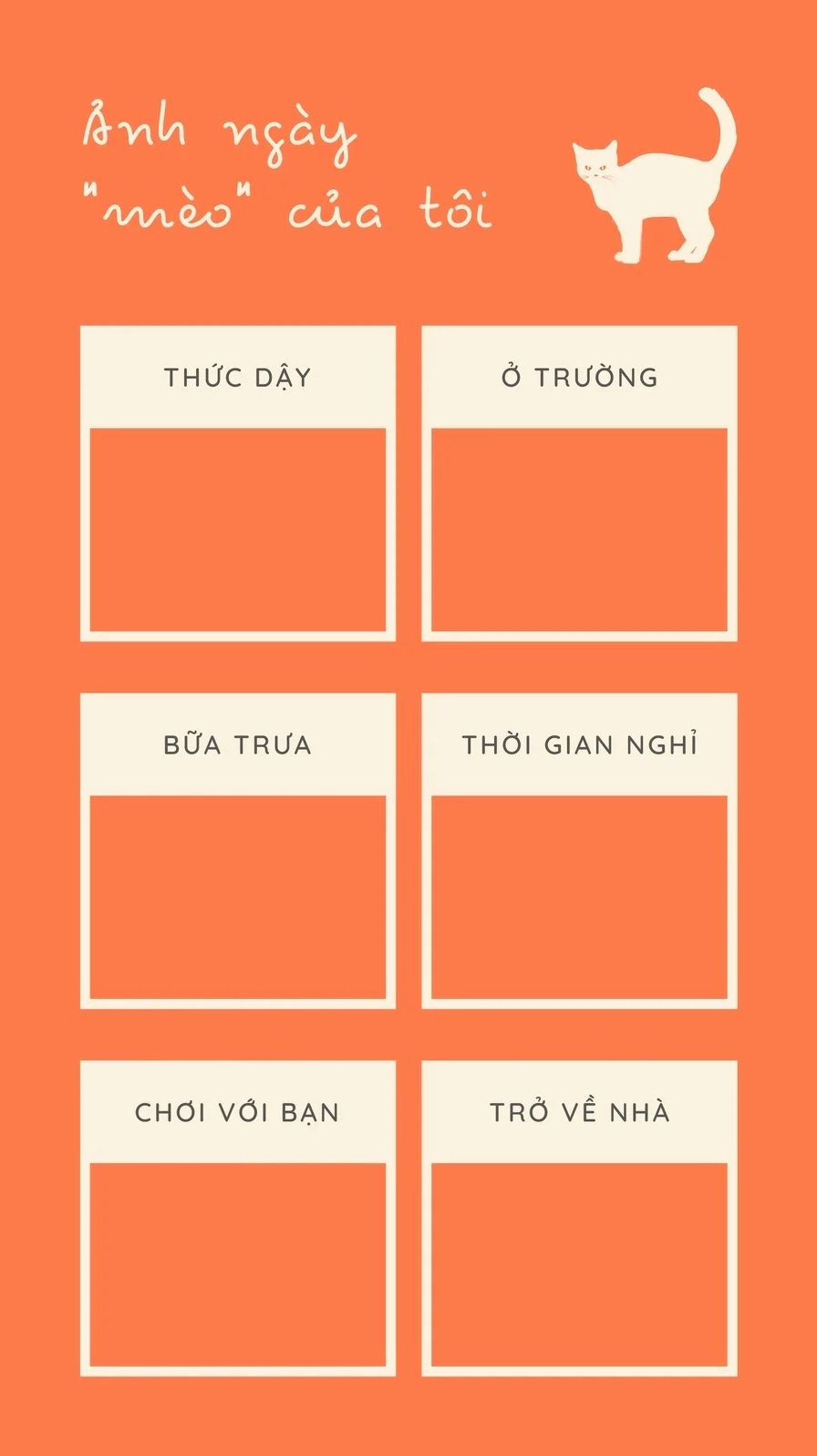 Ảnh động chú mèo màu cam tham gia thử thách tương tác vui nhộn trên Instagram